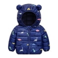 thumbnail image 2 of Hicidod Baby Winter Jacket Cute Bear Ears Hooded Long Sleeved Warm Down Coats Lightweight Printed Thick Puffy Puffer Jackets, 2 of 5