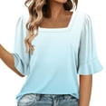 thumbnail image 3 of Half Sleeve Top for Women Summer Dressy Casual Tunic Top, Limited Time Under 10 Dollars #8, 3 of 6