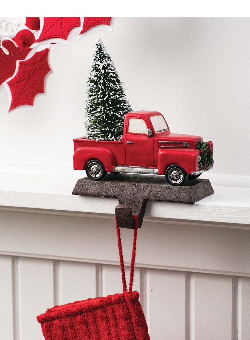 Sullivans Christmas Truck & Tree Stocking Holder 7.75"H Multicolored