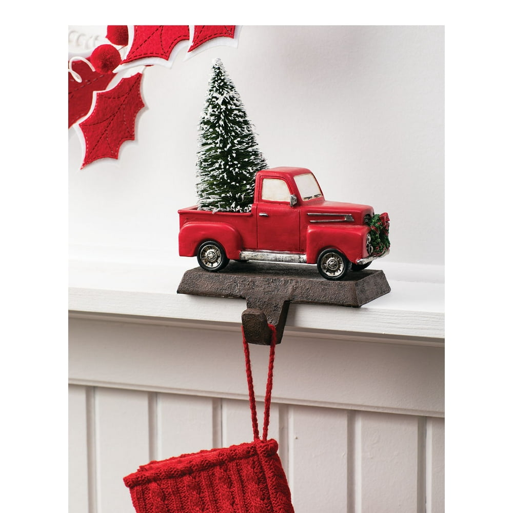 Festive Red Pickup Truck Stocking Holder