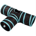 thumbnail image 1 of Túnel para gatos, juguete interactivo plegable de 3 vías con forma de laberinto para animales pequeños, conejos, gatitos, cachorros, hurones y cobayas (3 carriles)., 1 of 5