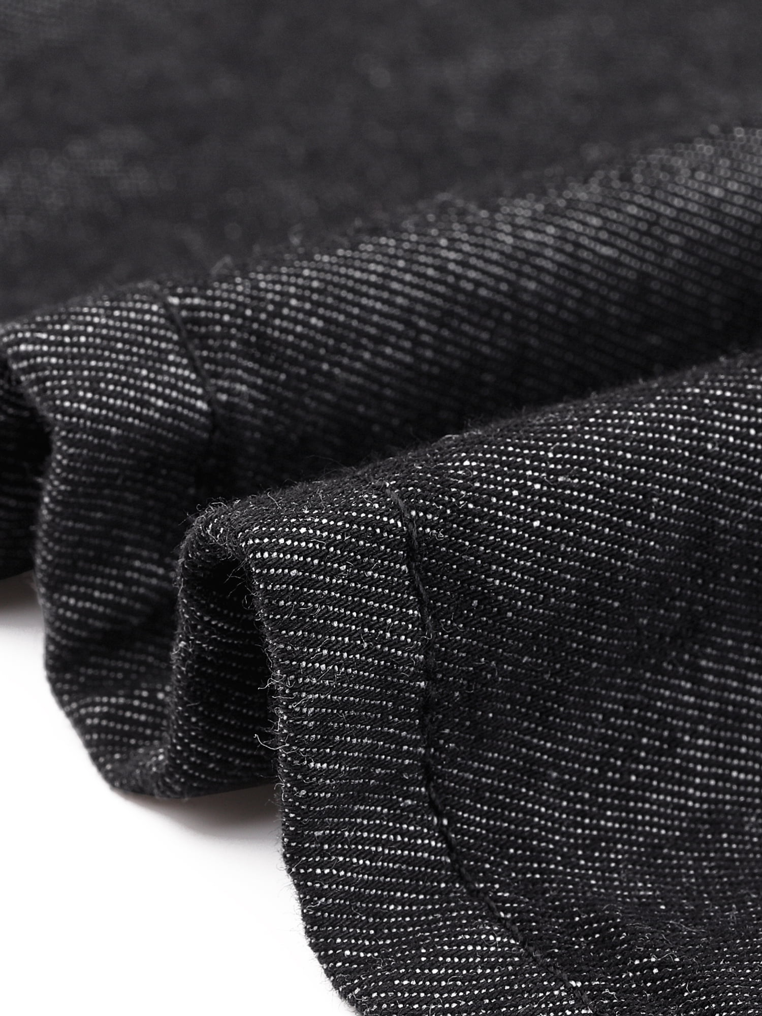 DARING DIVA Sleeveless Button Denim Overall Blouse L Black