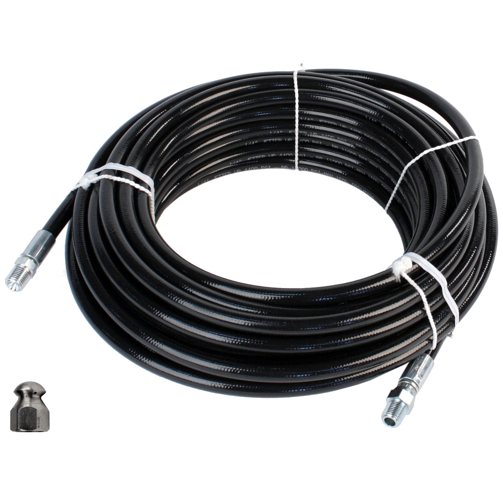 Details about   Schieffer 3/8" x 200' 4000 PSI Thermoplastic Sewer Jetter Hose & 8.0 Nozzles 