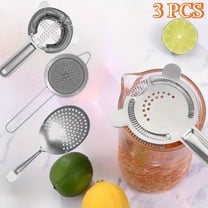Professional 3-Piece Cocktail Strainer Set, Stainless Steel Bartender Tools with Hawthorne Strainer, Julep Strainer & Fine Mesh Strainer for Bar Accessories & Cocktail Making