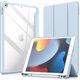 thumbnail image 1 of Funda azul claro para iPad de 10,2 pulgadas (9.ª/8.ª/7.ª generación, 2021/2020/2019) con portalápices, cubierta trasera delgada transparente a prueba de golpes con soporte para tableta, 1 of 5