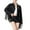 Black, variant on Womens Sparkling Sequins Fringe Long Sleeve Short Jackets with Tassels Open Front Outerwear for Discos Night Cowgirl Top