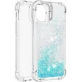 thumbnail image 3 of Compatible with iPhone 13 Mini Case Glitter Luxury Cute Love Liquid Quicksand Clear Soft TPU Girls Women Stylish Bumper Shockproof Protective Case for iPhone 13 Mini 5.4 inch Star Blue YB, 3 of 12