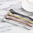 thumbnail image 3 of 5pcs Stainless Steel Straw Filter Spoon, Loose Leaf Tea Strainer, Tea Straw For Drinking Coffee, Cocktail, With 5 Cleaning Brush (cy), 3 of 5