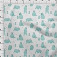 thumbnail image 4 of oneOone Viscose Chiffon Dusty Teal Green Fabric Bear Quilting Supplies Print Sewing Fabric By The Yard 42 Inch Wide, 4 of 6
