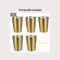 thumbnail image 4 of 5Pcs Stainless Steel Cups, Gold Shatterproof Metal Drinking Cups, Stackable Stainless Steel Tumblers for Travel, Camping, Outdoor Activities, 4 of 7