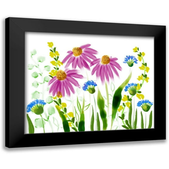 Boho Hue Studio 14x12 Black Modern Framed Museum Art Print Titled - Wild Flowers 10