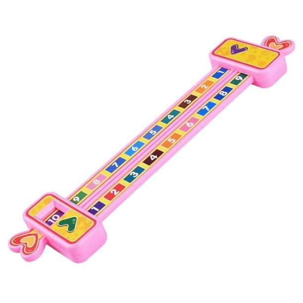 Regla educativa para enseñanza de matemáticas con números para niños de preescolar y primaria. Rosa