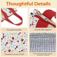 thumbnail image 4 of Pioneer Flower Floral Print Pattern Insulated Lunch Bag for Women & Adults,Large Portable Soft Cooler Lunch Bag,Thermal Food Storage Tote with Pearl Cotton,8.66L,8.75x5.75x9.5 Inch, 4 of 6
