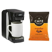 Café Valet Single Serve Coffee Maker, Brews 10 Ounces of Coffee or Hot Water, Compatible with Café Valet Coffee Packs