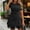 *Black, variant on ClodeEU Womens Summer Crewneck Short Sleeve Mini Dresses ,Casual Flowy Tiered Sundress with Lace Beige,Womens Plus XXL