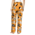 thumbnail image 3 of Daiia Bold Black and White Leaves Orange Women's Sleep Pant with Pockets and Drawstring,Pajama Pants-XX-Large, 3 of 9