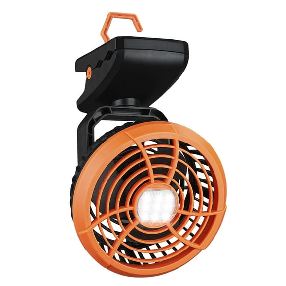 Ventilador para Camping Durapower con Clip, Linterna LED y Base Magnética