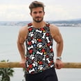 thumbnail image 6 of Gukieu Cute Puppy Footprints Print Men's Quick Dry Fitness Vest, Round Neck Sleeveless Fitness Bodybuilding Top-Small, 6 of 7