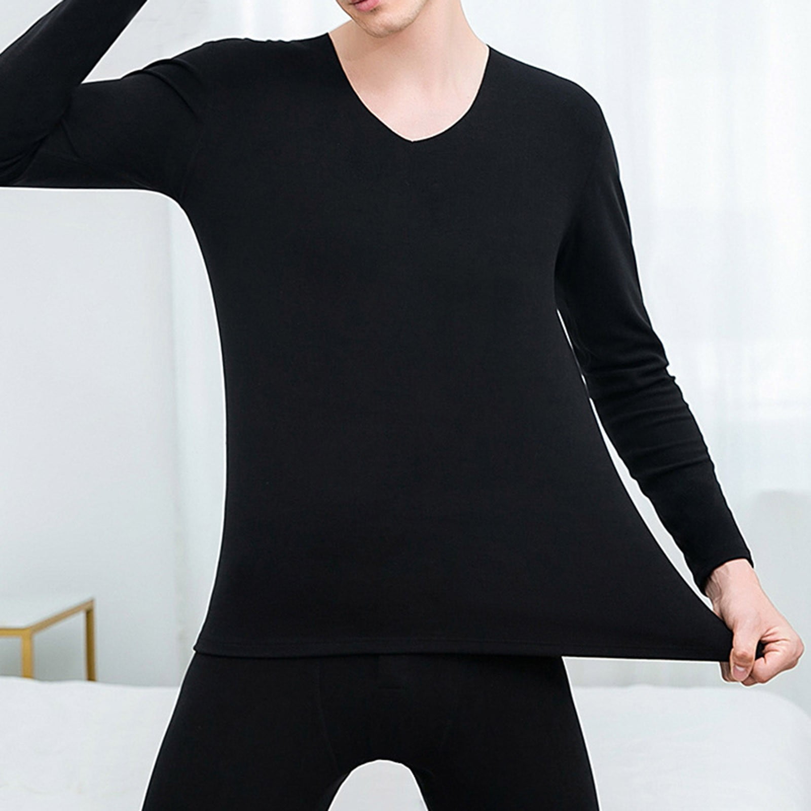 Black Suit Mens Constant Temperature Seamless Autumn And Winter Thermal  Underwear Set Clothes Trousers 