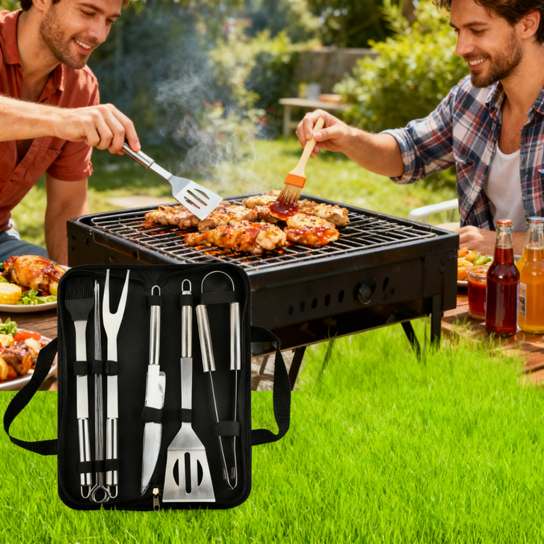 Cowin Professional Outdoor BBQ Grill Tools Set, 9 PCS Stainless