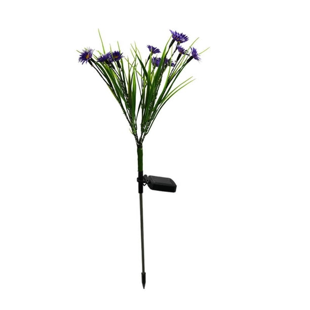 Lámpara solar LED con forma de flor silvestre para decoración de jardín, colorida, para exteriores, con simulación de flores (azul)