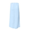 thumbnail image 6 of VBTAPA Women's Summer Linen Maxi Skirt Drawstring Low Waist A Line Casual Skirts Flared Long Skirt Light Blue L, 6 of 8