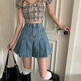 thumbnail image 1 of Minifalda vaquera informal para mujer, Falda plisada Harajuku de cintura alta, azul, ropa de viento de Japón y Corea, verano 2023, 1 of 5