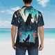 thumbnail image 4 of Fotbe Artistic Moon Valley Wolf Camisa Hawaiana para Hombre Unisex – Camisa Casual de Verano con Botones de Manga Corta de Algodón y Lino,Medium, 4 of 7