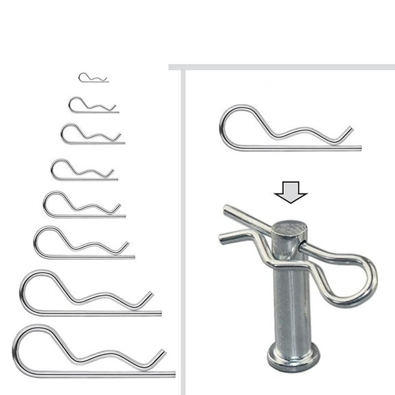Zinc Plated R Hitch Pin Clip for Lawn Mowers and Small Engine Maintenance