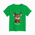 thumbnail image 4 of sdbrld Kids Merry Christmas Gift Girls Xmas Cartoon Short Sleeve TShirts Tops for Fall Holiday Wear Green Sizes 3-4 Years, 4 of 4