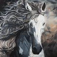 thumbnail image 3 of Atelier B Art Studio 12x12 Black Modern Framed Museum Art Print Titled - Front Wild Horse, 3 of 5