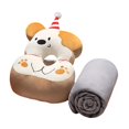 thumbnail image 2 of Almohada para la siesta de escritorio para perros, almohada para el cuello, funda extraíble, encantadora para dormir con cremallera para el coche, el Oreja Amarilla con Manta, 2 of 8