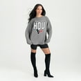 thumbnail image 3 of Women's Gameday Couture Gray Houston Texans Oversized Pure Motion Corded Sweatshirt, 3 of 4