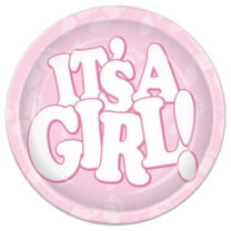Party Central Club Pack of 96 Pink and White Disposable "IT'S A GIRL!" Paper Party Banquet Dessert