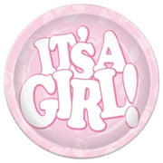Party Central Club Pack of 96 Pink and White Disposable "IT'S A GIRL!" Paper Party Banquet Dessert