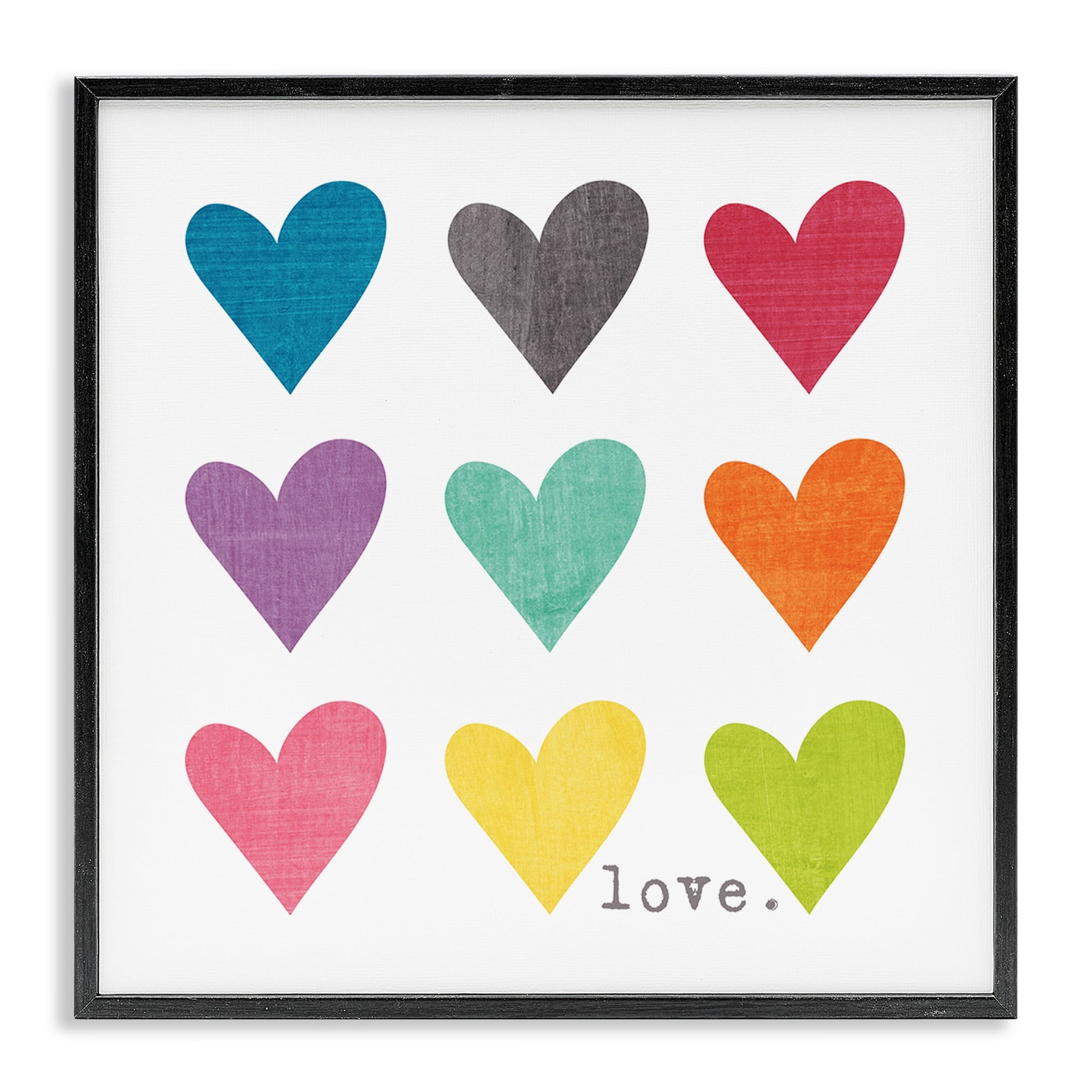 Stupell Industries Watercolor Cute Hearts Love, 24 x 24,Design by Alli Rogosich