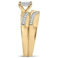 thumbnail image 4 of 10kt Yellow Gold His Hers Round Diamond Cluster Matching Wedding Set 1/2 Cttw, 4 of 5