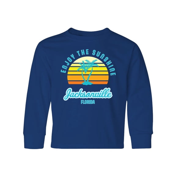 Inktastic Summer Enjoy the Sunshine Jacksonville Florida in Blue Long Sleeve Youth T-Shirt