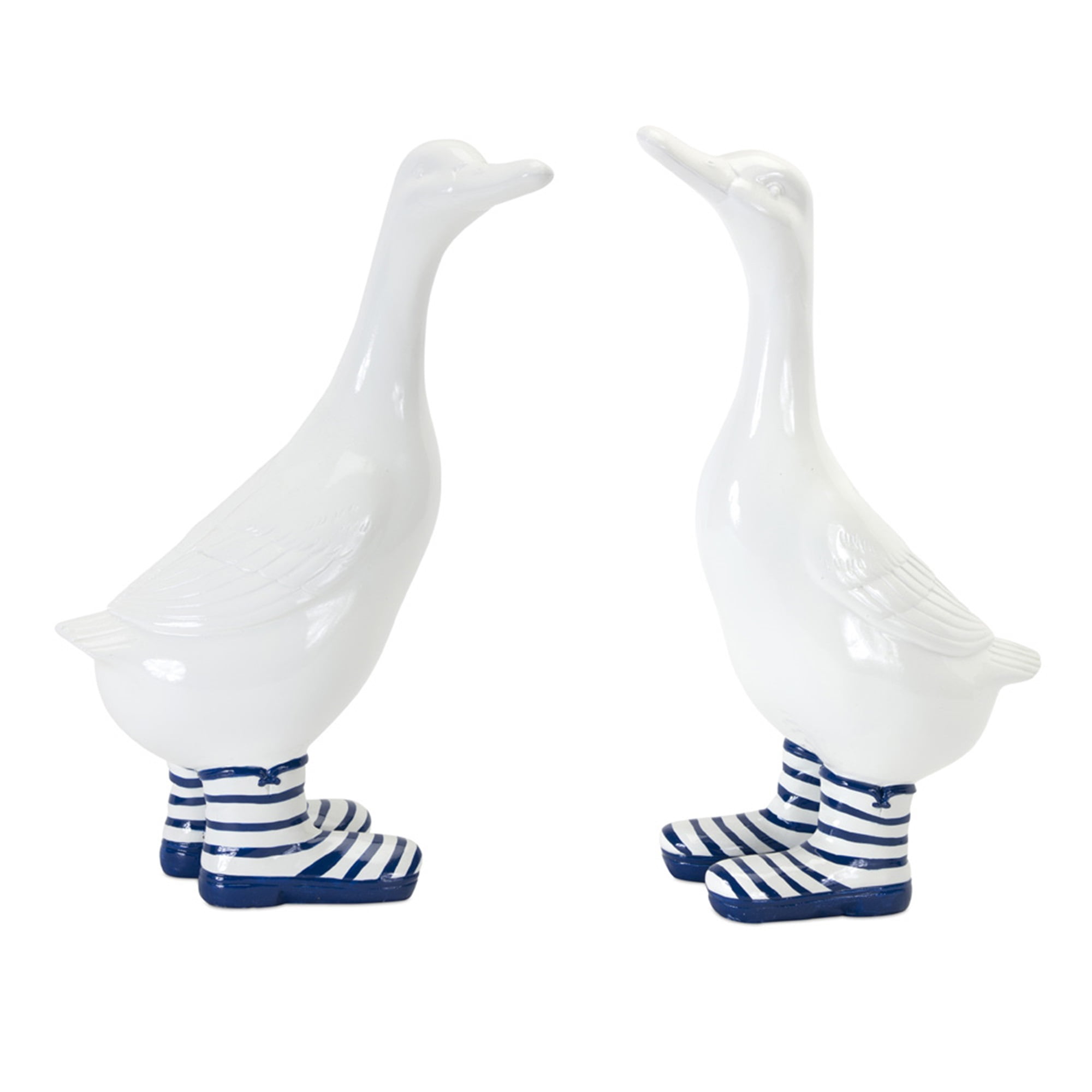 Duck With Boots (Set of 2) 13.5"H, 14"H Resin/Stone Powder