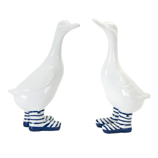 Melrose Intl Duck With Boots Set Of 2 13 5 H 14 H Resin Stone Powder Walmart Com Walmart Com