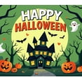 thumbnail image 4 of Pumpkin Display Halloween Banner Ghost Design Halloween Decoration Spooky Night Scene Banner for Holiday Party Haunted House Outdoor Decor, 4 of 8