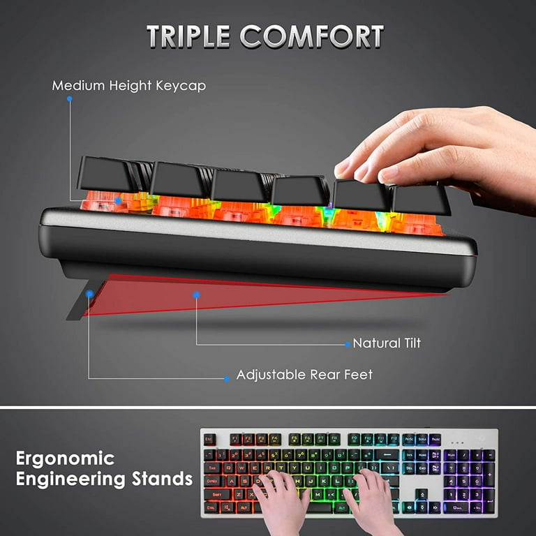 Wired RGB Backlit Gaming Keyboard, Mouse, Mouse Pad, Headset...