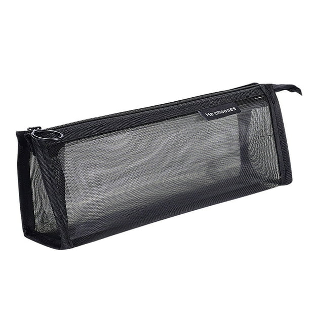 Bolsa de Papelería Grande de Nylon de Gran Capacidad, Bolsa de Lápiz de Examen de Estudiante, Bolsa de Almacenamiento, Bolsa de Maquillaje Transparente 3D, Bolsa de Maquillaje Grande, Bolsa de Maquill