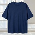 thumbnail image 3 of Auralook Womens Solid Oversized T Shirts Crewneck Short Sleeve Tops Casual Loose Fit Drop Shoulder Fashion Top Tees, 3 of 5