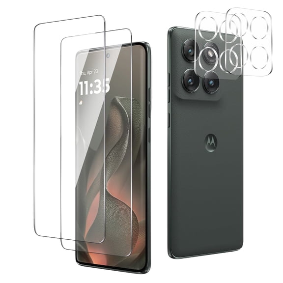 [2 2 Pack] HD Screen Protector for Motorola Edge 2025, Tempered Glass Protective Film   Camera Lens Protector, Easy Installation,Bubble Free,Scratch-Resistant for Motorola Edge 2025