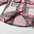 thumbnail image 5 of Huesdet Toddler Baby Boy Girl Flannel Plaid Shirt Jacket Button up Shacket Kid Long Sleeve Coat Top Fall Clothes(Pink,6-12 Months), 5 of 9