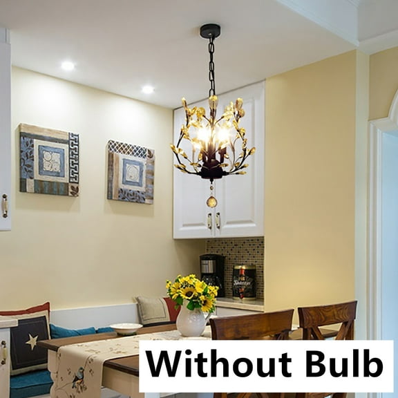 Fetcoi, Crystal Pendant Light Metal Chandelier Flower Hanging Ceiling Light Fixture Height Adjustable Hanging Lamp