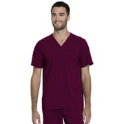 Dickies Advance Medical Scrubs Top for Men V-Neck Plus Size DK750, 2XL, Wine