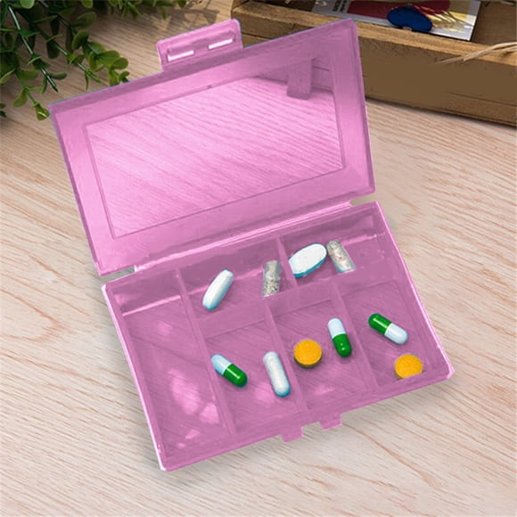 Meitianfacai Portable Storage Mini Travel Vc Box With Six Compartments Large Capacity Packaging Vc Box Vc Organizer Vc Classifier Sports Supplement Storage Transparent Visua