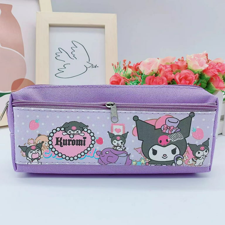 LEDAI Sanrio Pencil Case Students Storage Bag PU Zipper Bag Kawaii Kulomi Melody Hello Kitty School Stationery Supplies Kids Gift, Size: 21, 4
